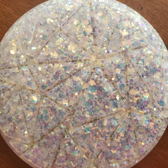 Handmade Resin Geometric Opal Glitter Coasters - Picture 3 of 3